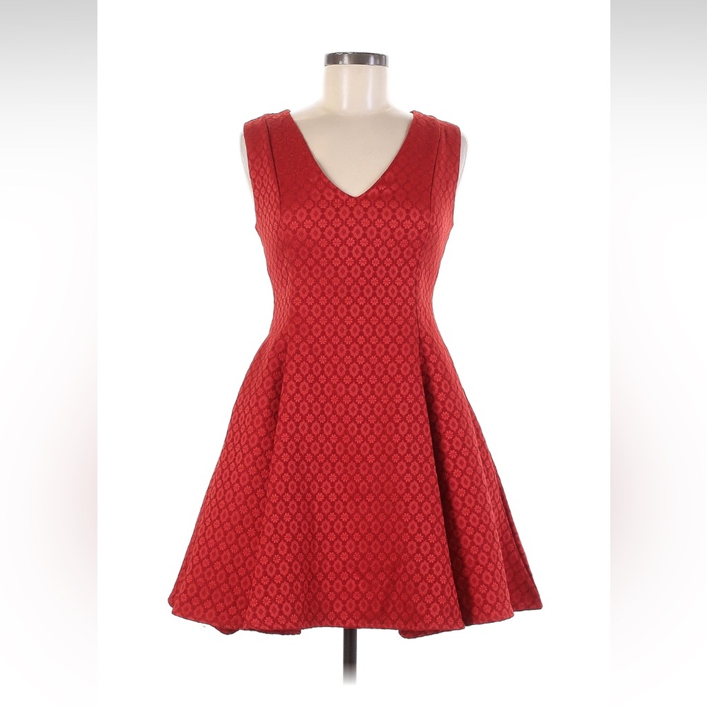 TD True Decadence red fit and flare cocktail party dress, 8p